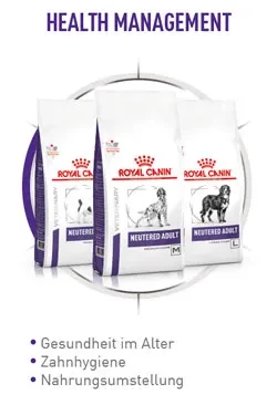 Health Managment Royal Canin Diätfutter für Hunde zur Unterstützung der Gesundheit im Alter, zur Zahnhygene und bei der Nahrungsumstellung.